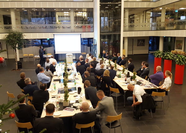 Meeting with long tables