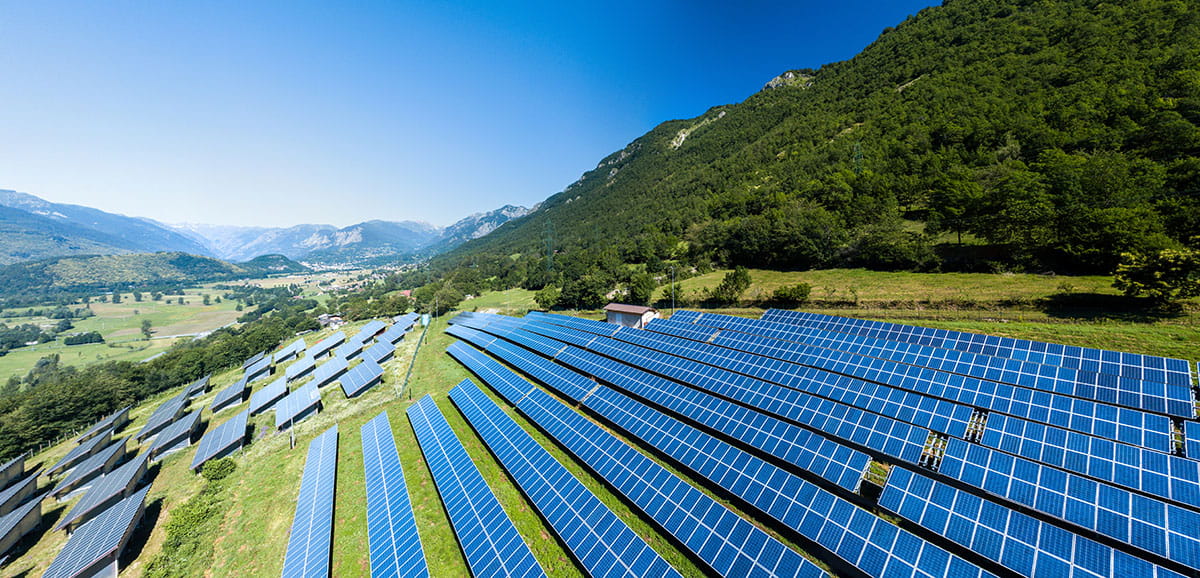 A large field filled with solar panels