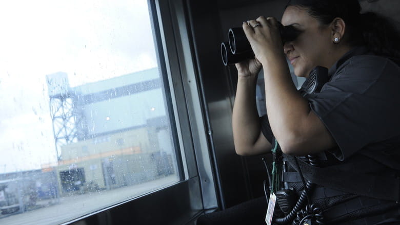 G4S security officer, on look out