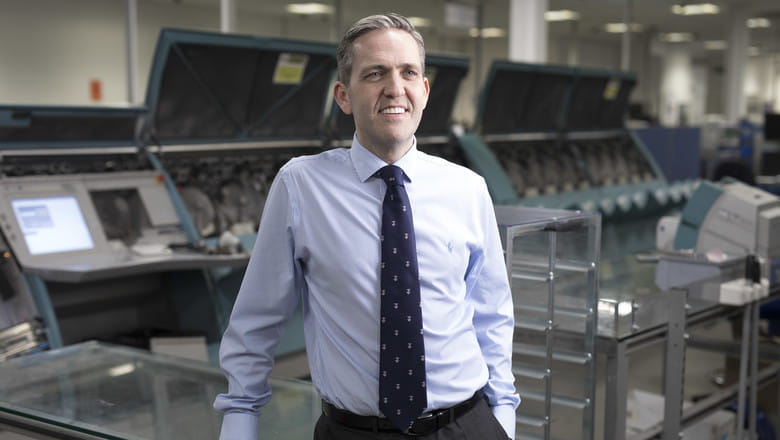 Mark Saunders at G4S's cash centre