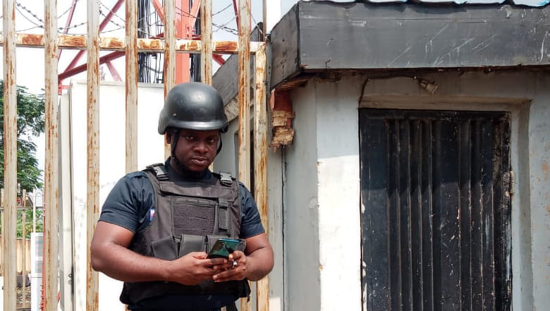 G4S security officer in Nigeria on patrol at customer location