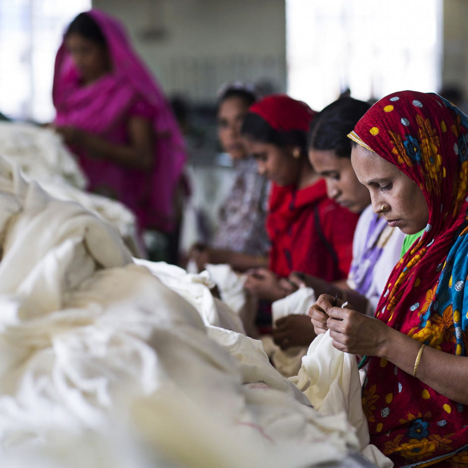 Women working in a garment factory in Bangladesh