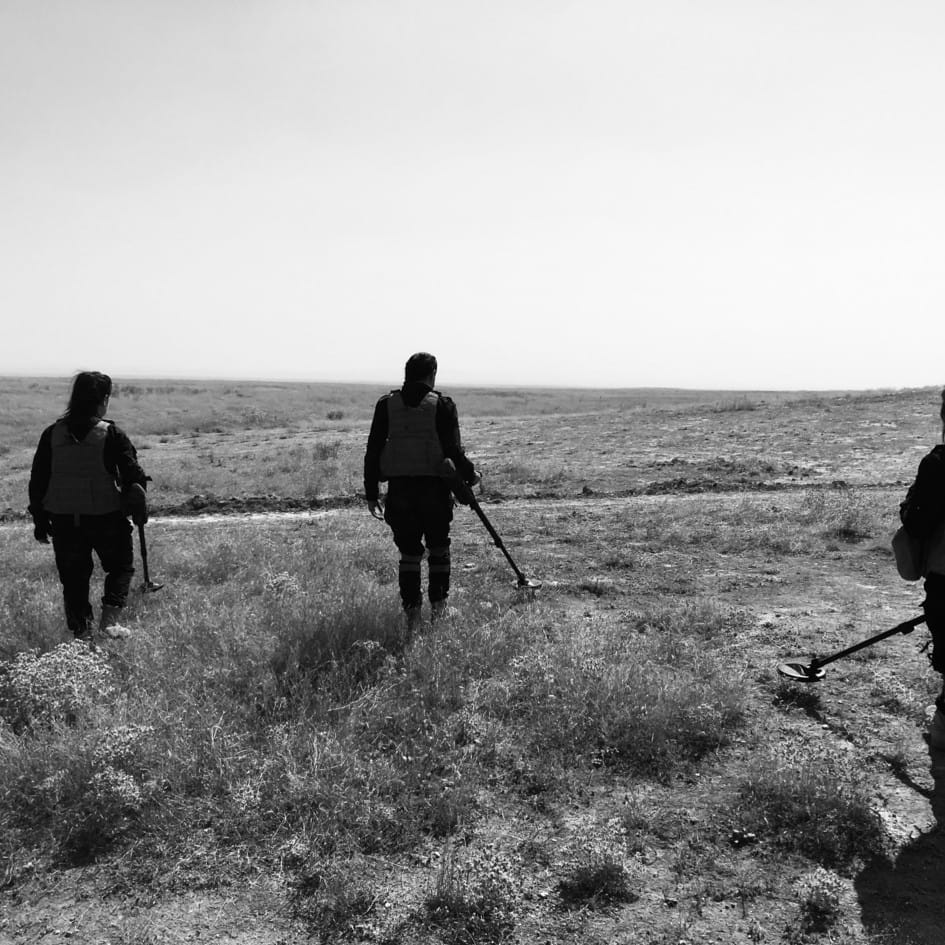 Yazidi team in Sinjar