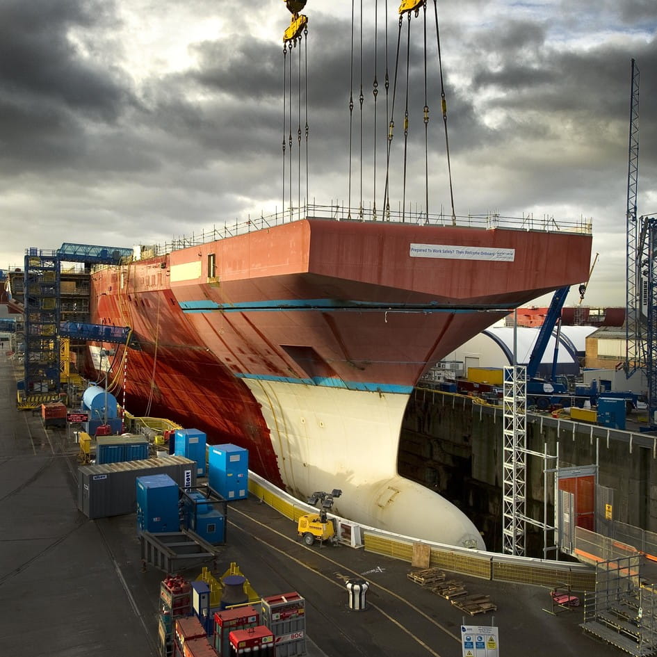 QEC aircraft carrier in port