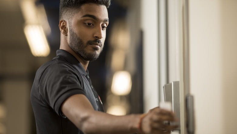 A man using Symmetry access control