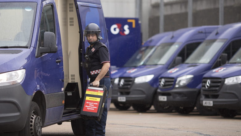 G4S cash vans and a driver