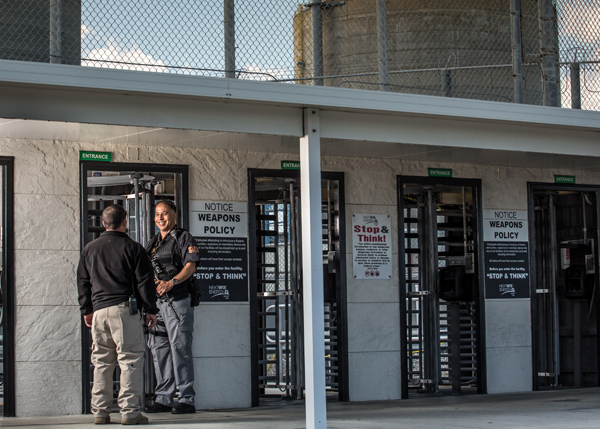Smiling South american G4S Security Guard 
