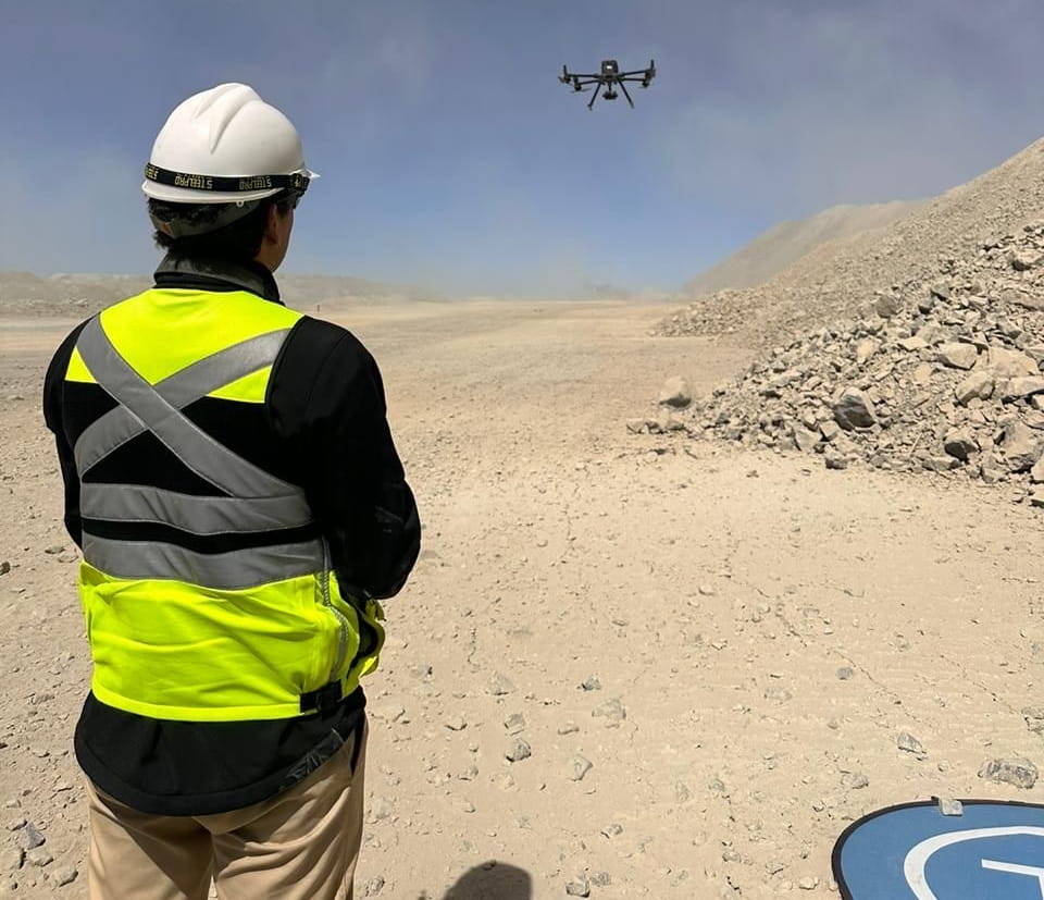 Man flying drone in Chile