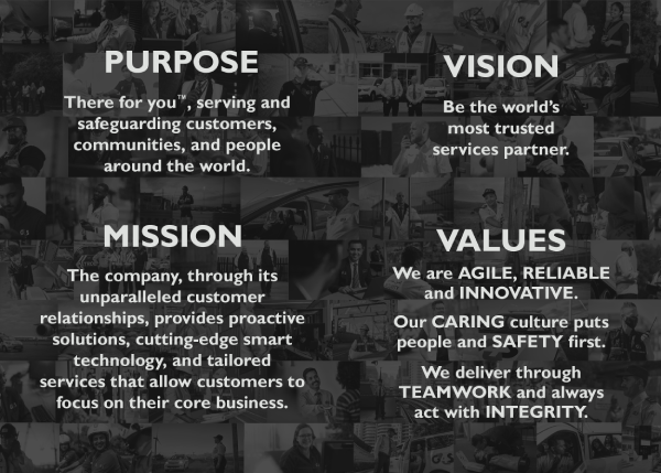 G4S purpose, vision, mission and values