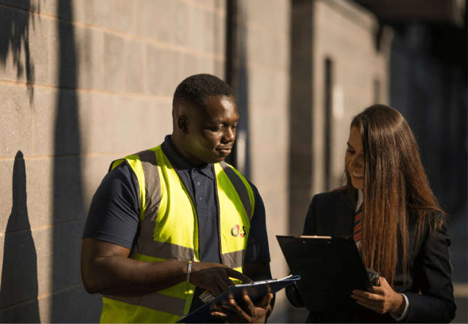 Security professionals discussing cases