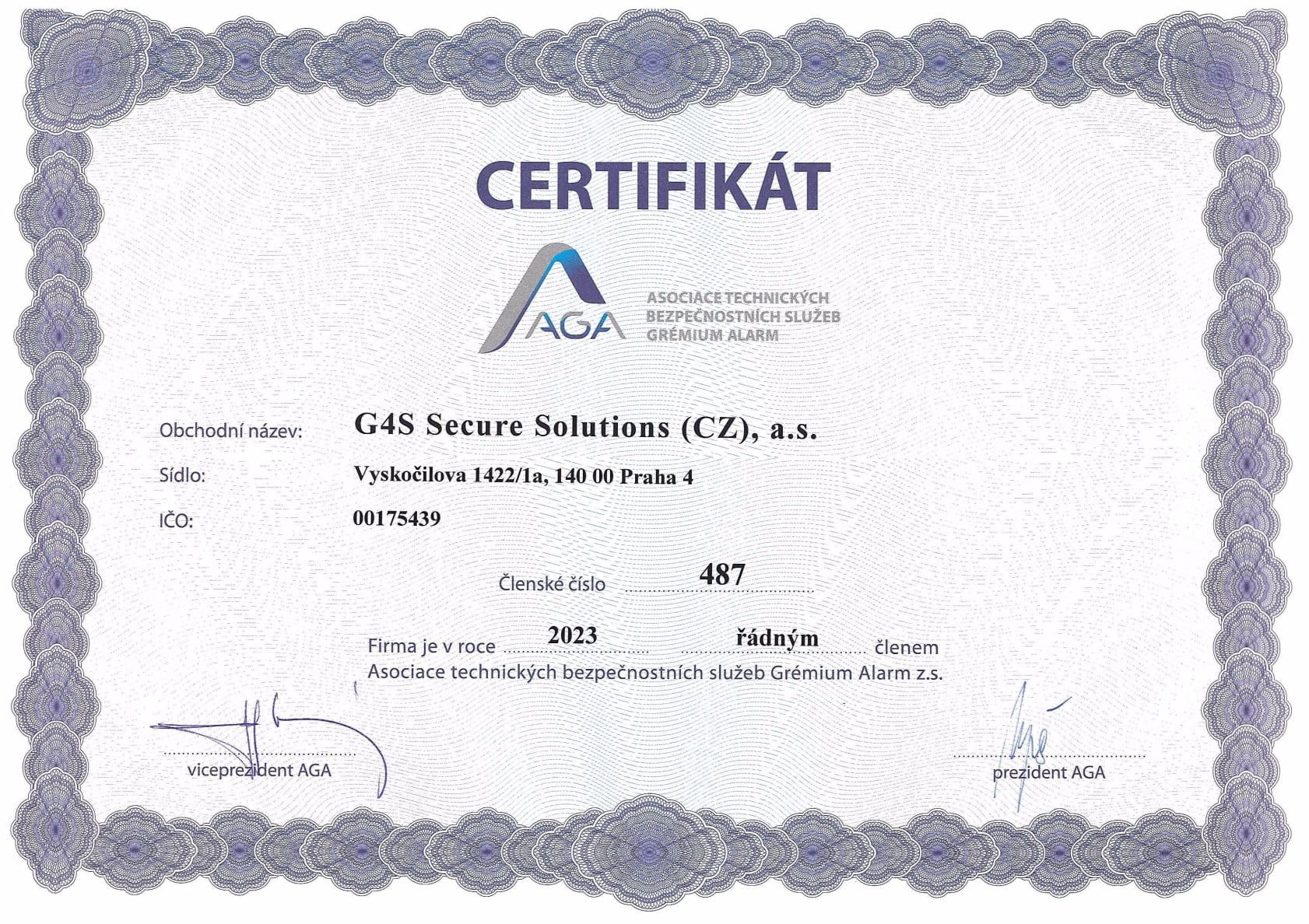 certifikat aga