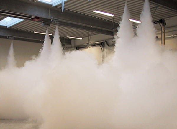 Tågesikring i stort lokale