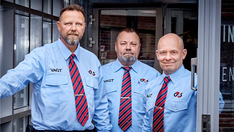 Tre G4S vagter foran AAU