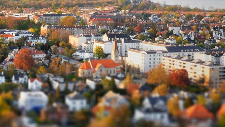 Dronebillede af Hellerup