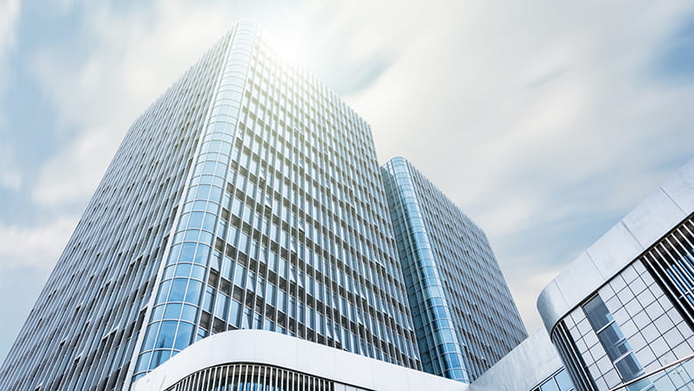 Skyscraper with a view to the sky