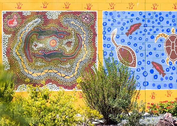 First Nations artwork painting on wall