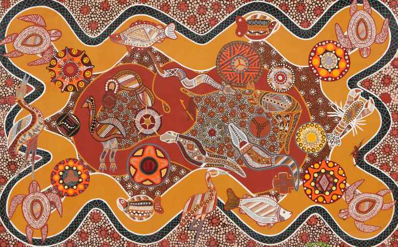 First Nations artwork by William Hennessy Wiradjuri Totems