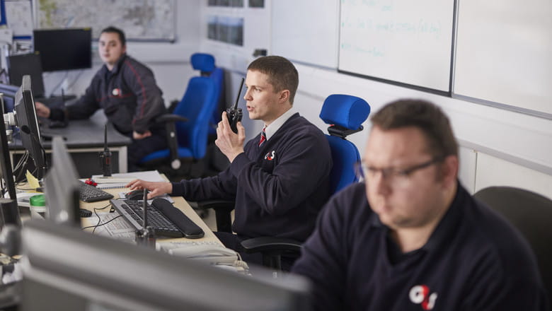 G4S staff working in a control centre