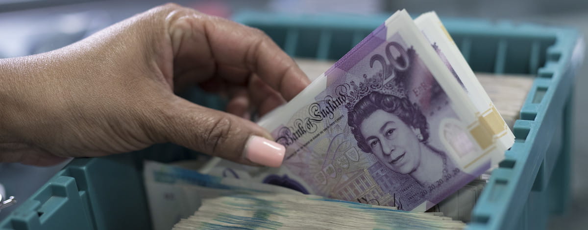 Cash handling at a G4S cash processing centre