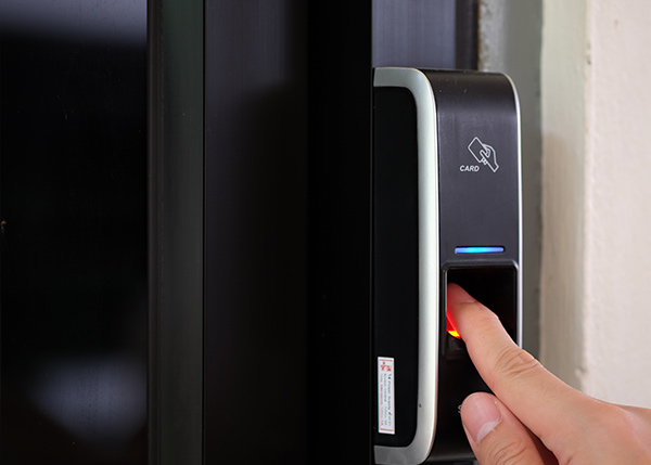 Fingerprint scanning to access a black door