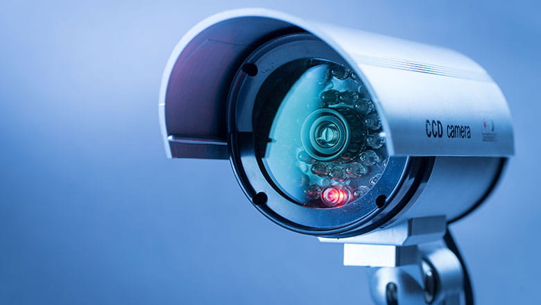 CCTV with a blue background