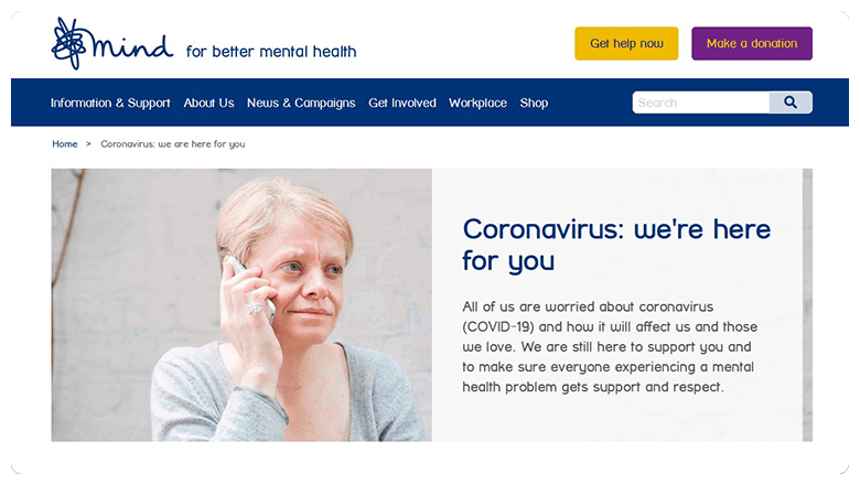 Mind Coronavirus advice