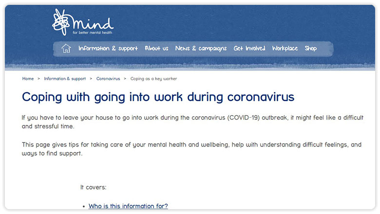 Mind Going into work during coronavirus
