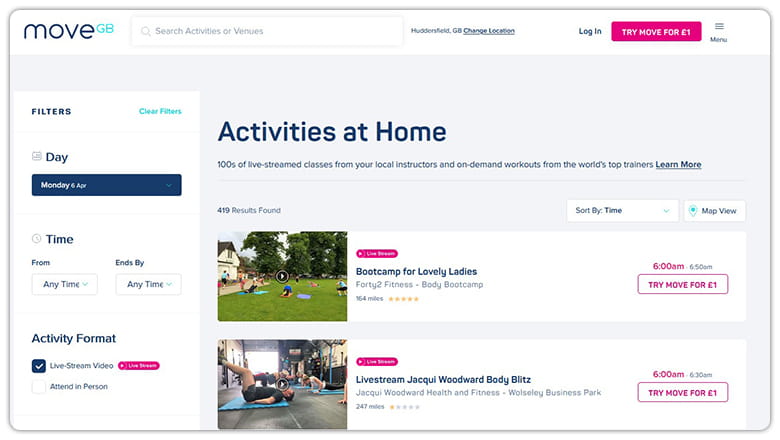 Move activities at home