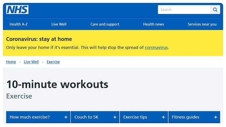 NHS 10-minute workouts