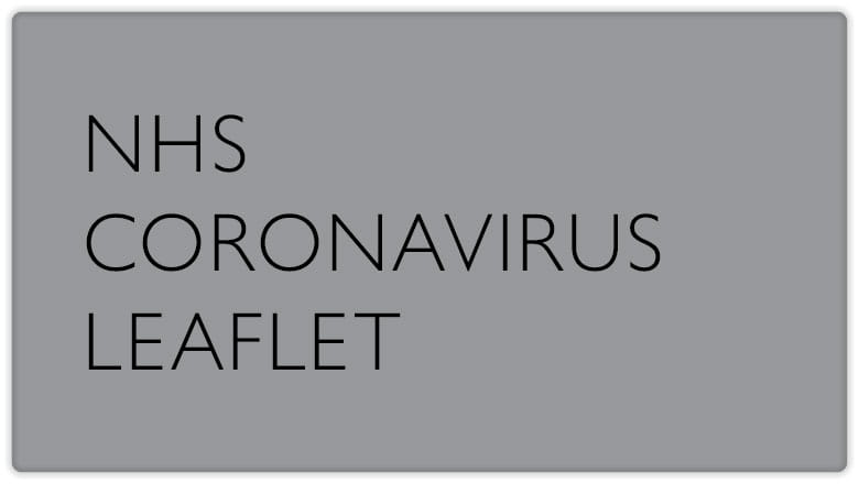NHS coronavirus leaflet