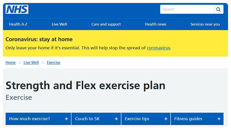 NHS strength and flex exercise plan