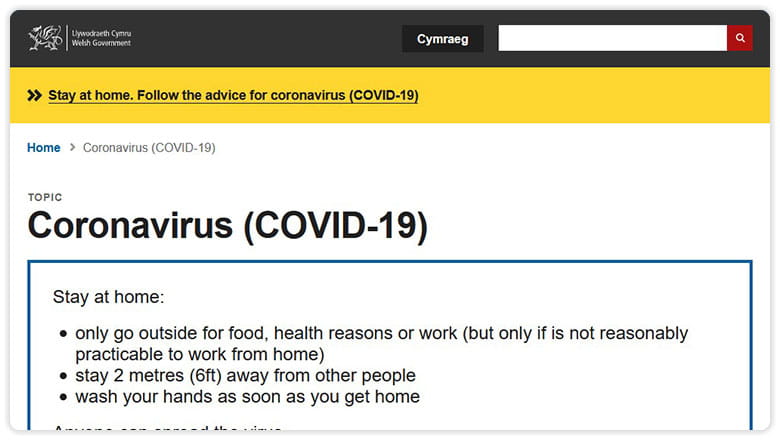 Wales.gov coronavirus info