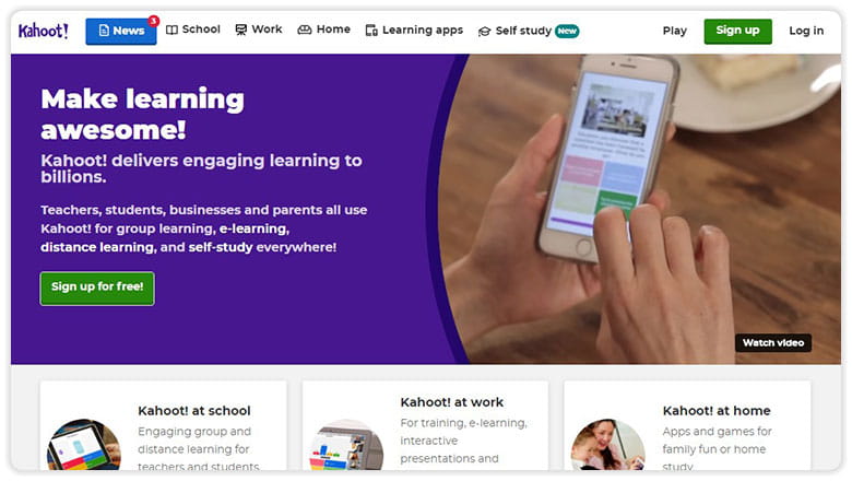 Kahoot learning website