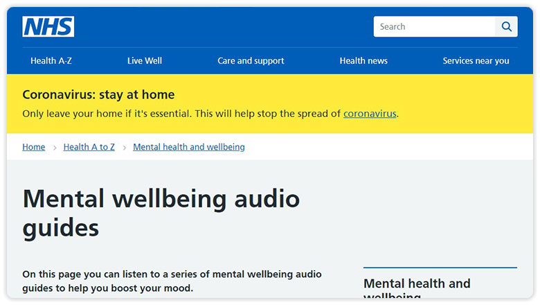 NHS mental wellbeing audio guides