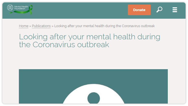 Looking after your mental health during the Coronavirus outbreak
