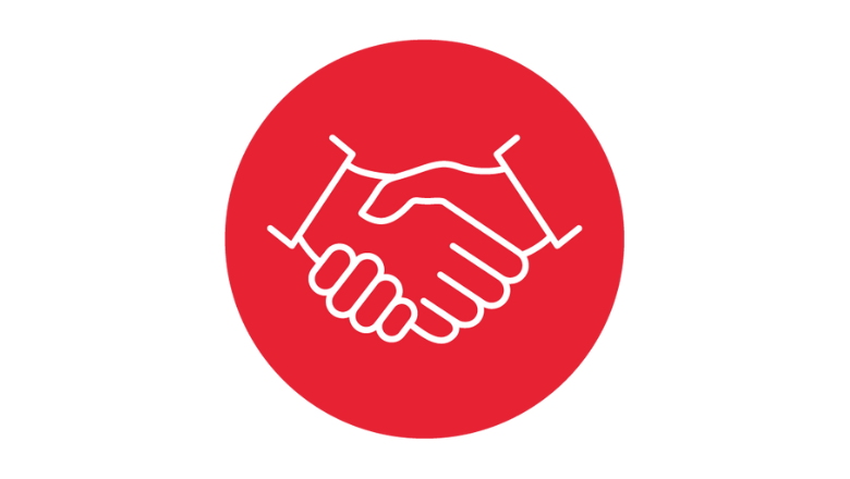 A handshake icon