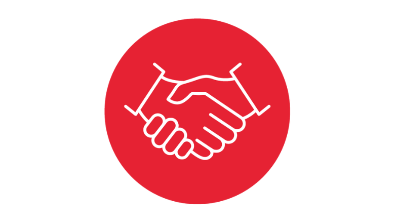 A handshake icon