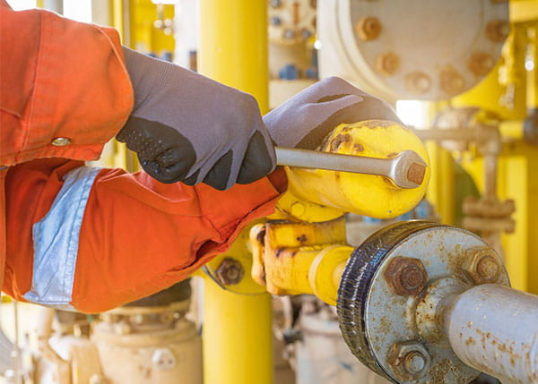Worker in orange uniform