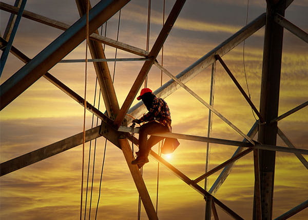 Lone worker on a tower