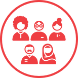 A round logo with diverse individuals, representing the effort by G4S PTS in hiring locally in their communities..