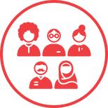 A round logo with diverse individuals, representing the effort by G4S PTS in hiring locally in their communities..