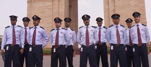 G4S India staff in a line 