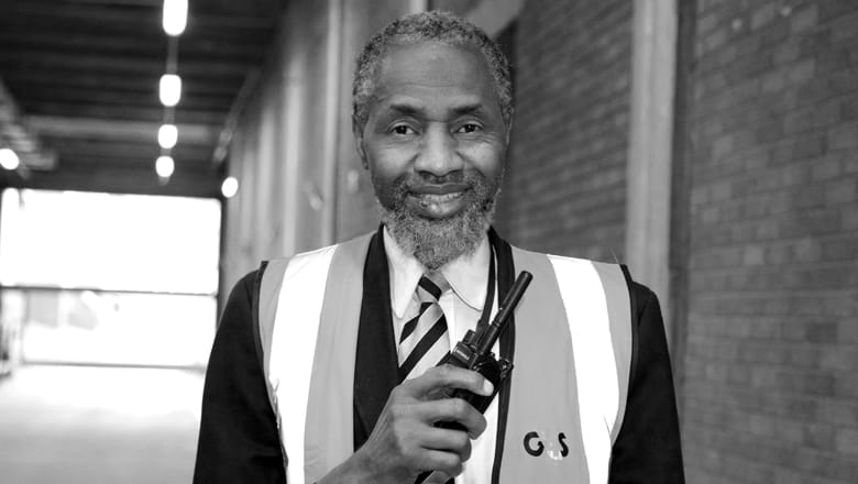 G4S employee wearing a vest