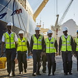 Group of Security Officers at port in Cape Town, South Africa