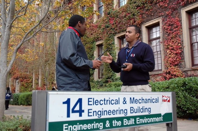 Security Officer patrolling at unversity