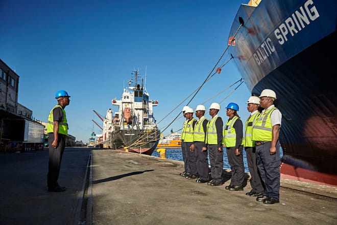 Security Officers at port in Cape Town, South Africa