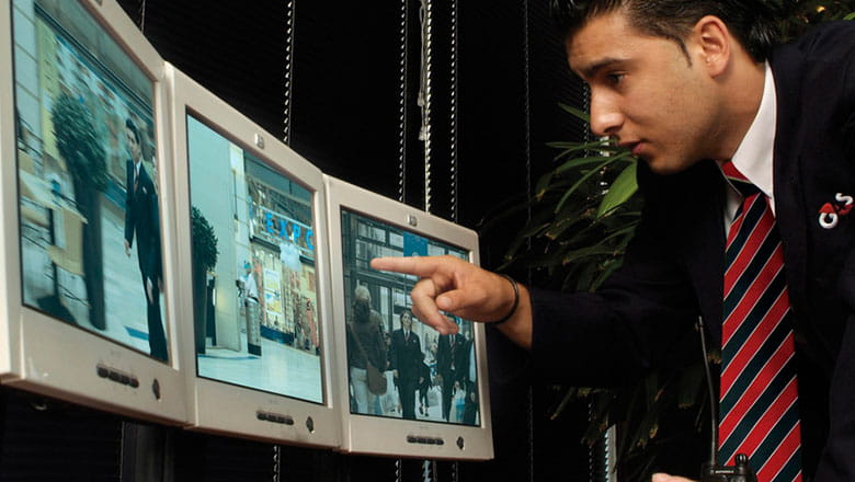 person looking monitor