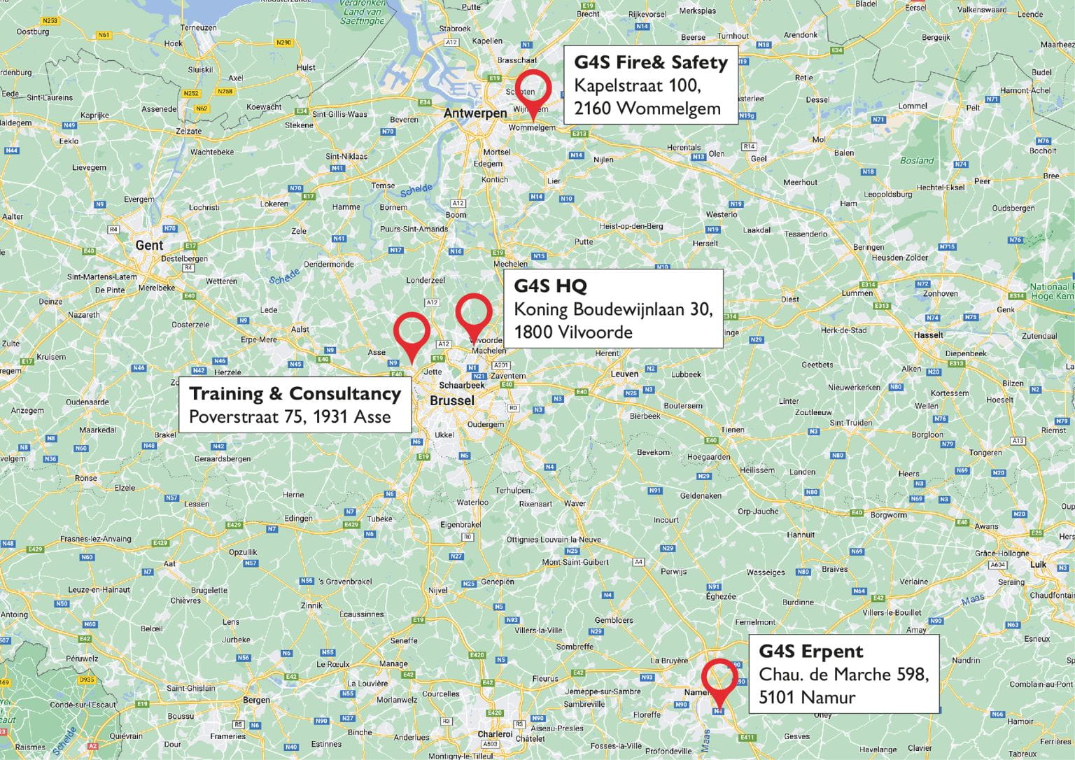 Google Maps bureaux G4S