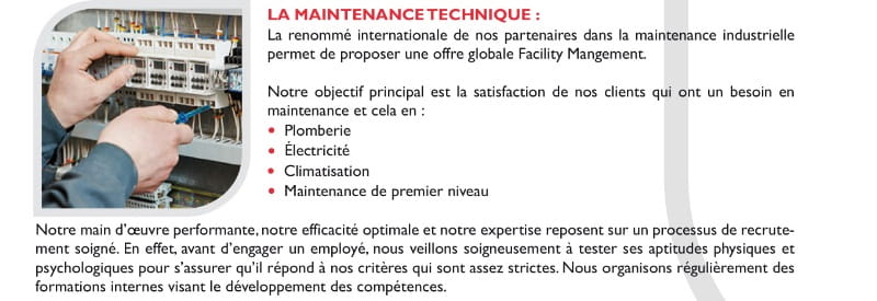 La Maintenance techniques