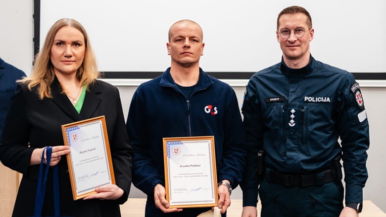 Policijos padėka G4S Lietuva darbuotojams